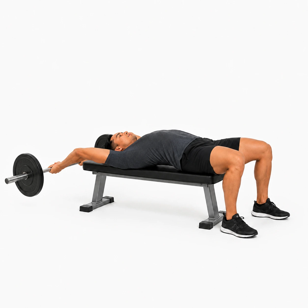 Pullover - Bench (Supine) Barbell exercise reference