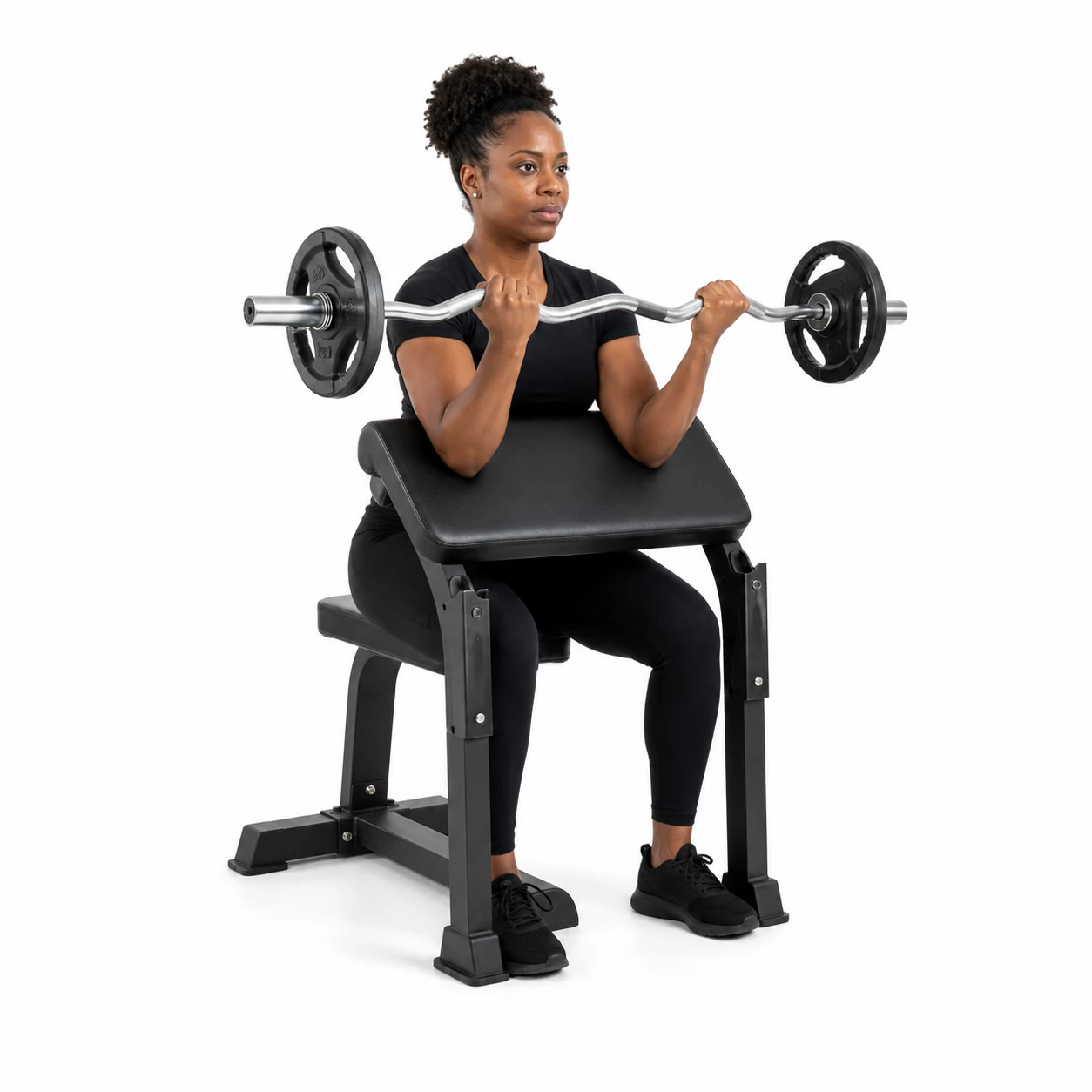 Seated Preacher Curl - EZ Curl Bar exercise reference